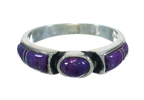 Authentic Sterling Silver And Magenta Turquoise Southwest Jewelry Ring Size 7-1/4 VX64018